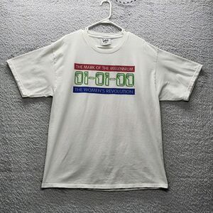 Vintage Lee Sport The Mark of the Millennium Women's Revolution T-Shirt XL White